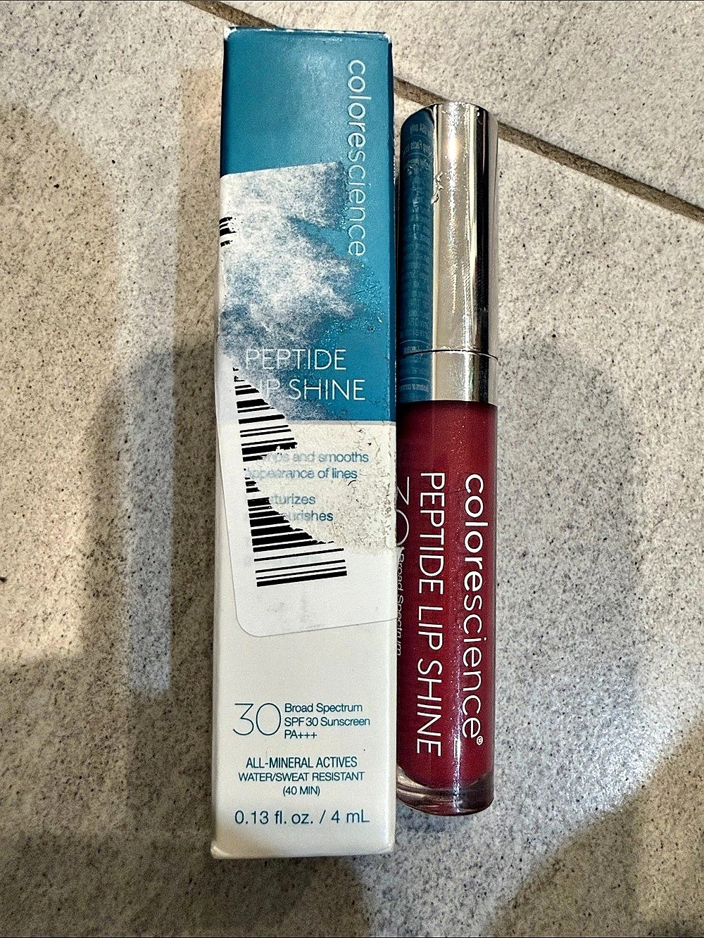 colorescience PepTide Lip Shine In Plum Lip Gloss USED ONCE
